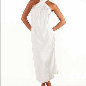 Show Me Your MuMu Elegant White Halter Dress